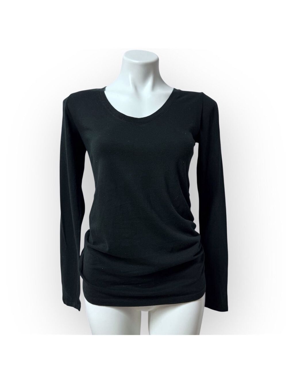 Isabel Maternity Black V-Neck Long Sleeve Tee Shirt Top XS